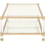 Nouveau Coffee Table With Shelves Brass Lucite Glass - LOOMLAN - Essentials For Living - Coffee Tables