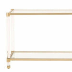 Nouveau Console Table With Shelves Brass Lucite Glass - LOOMLAN - Essentials For Living - Console Tables