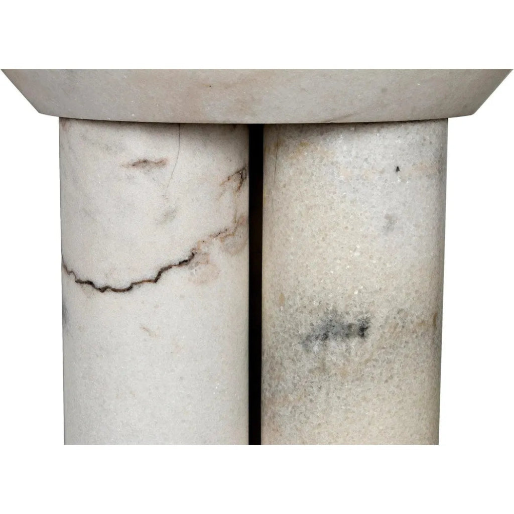 Nox Marble Round Side Table - LOOMLAN - Noir - Side Tables