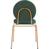 Odessa Green & Gold Armless Dining Chair 2PC - LOOMLAN - Zuo Modern - Dining Chairs