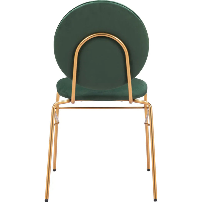 Odessa Green & Gold Armless Dining Chair 2PC - LOOMLAN - Zuo Modern - Dining Chairs