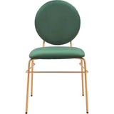 Odessa Green & Gold Armless Dining Chair 2PC - LOOMLAN - Zuo Modern - Dining Chairs