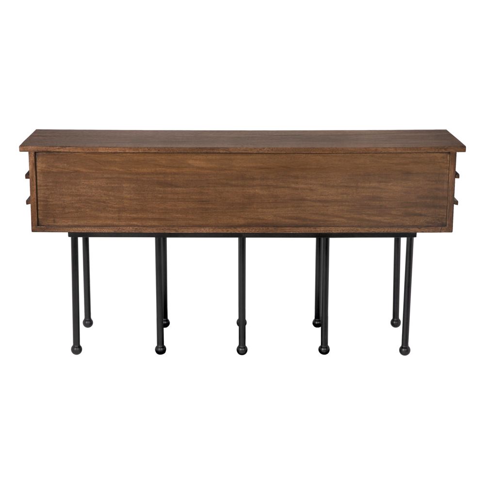 Oliver Steel Base Wooden Console Table - LOOMLAN - Console Tables