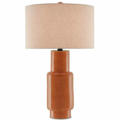 Orange Satin Black Janeen Orange Table Lamp - LOOMLAN - Currey & Co - Table Lamps