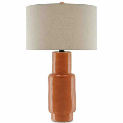 Orange Satin Black Janeen Orange Table Lamp - LOOMLAN - Currey & Co - Table Lamps