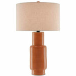 Orange Satin Black Janeen Orange Table Lamp - LOOMLAN - Currey & Co - Table Lamps