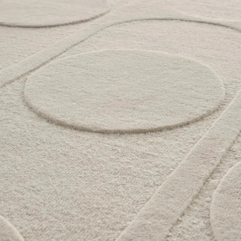 Orb Alliance White Wool Area Rug Design - LOOMLAN - Linie Design - Area Rugs