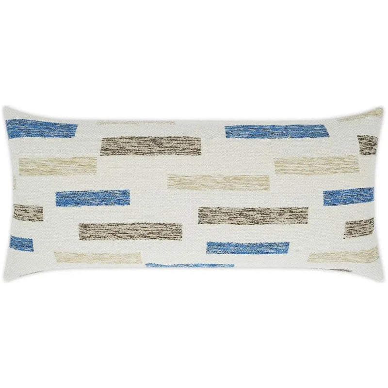 Outdoor Blockweave Lumbar Pillow - Blue - LOOMLAN - D.V. Kap - Outdoor Pillows