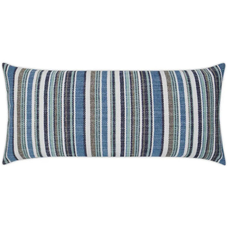 Outdoor Fancy Stripe Lumbar Pillow - Navy - LOOMLAN - D.V. Kap - Outdoor Pillows