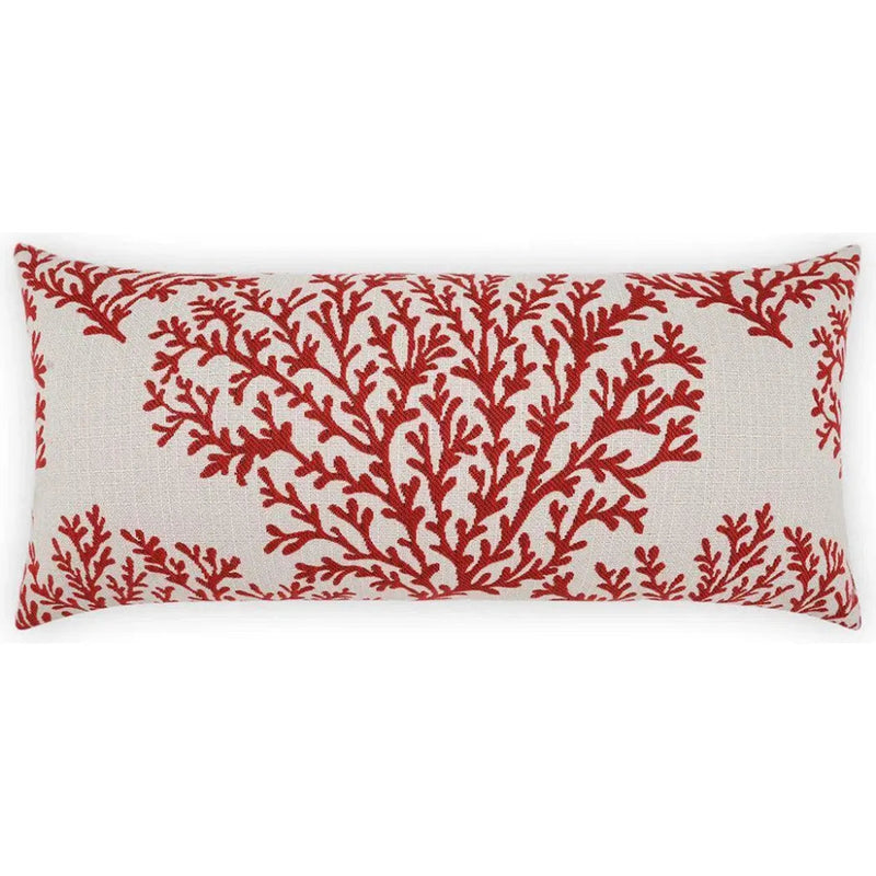 Outdoor Peggy Lumbar Pillow - Red - LOOMLAN - Outdoor Pillows