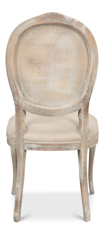 Oval Cane Back Armless Side Chair 2PC - LOOMLAN - Sarreid - Accent Chairs