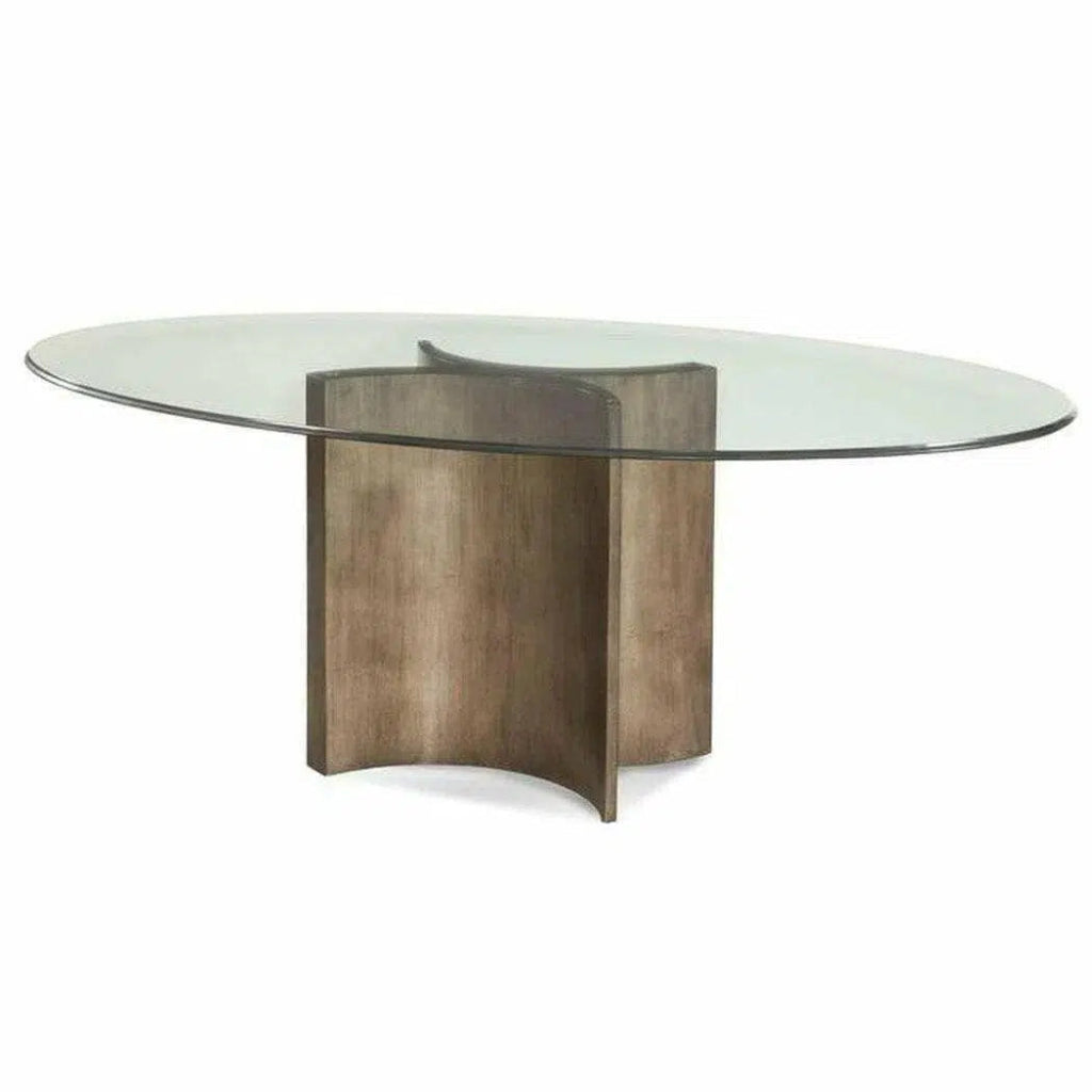 Oval Glass Bronzed Base Dining Table for 8 - LOOMLAN - Bassett Mirror - Dining Tables