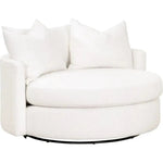 Oversized White Boucle Swivel Chair & A Half - LOOMLAN - Essentials For Living - Club Chairs