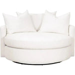 Oversized White Boucle Swivel Chair & A Half - LOOMLAN - Essentials For Living - Club Chairs