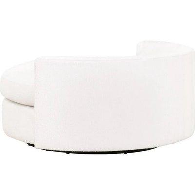 Oversized White Boucle Swivel Chair & A Half - LOOMLAN - Essentials For Living - Club Chairs