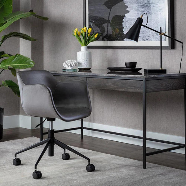 Owen Office Chair - Grey With Ergonomic - LOOMLAN - SUNPAN - Office Chairs