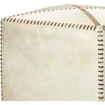 Ox White Square Leather Cowhide Ottoman - Small - LOOMLAN - Jamie Young - Ottomans