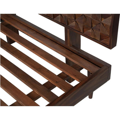 Pablo Sheesham Brown Wooden Bed Frame - LOOMLAN - Moe's Home - Beds