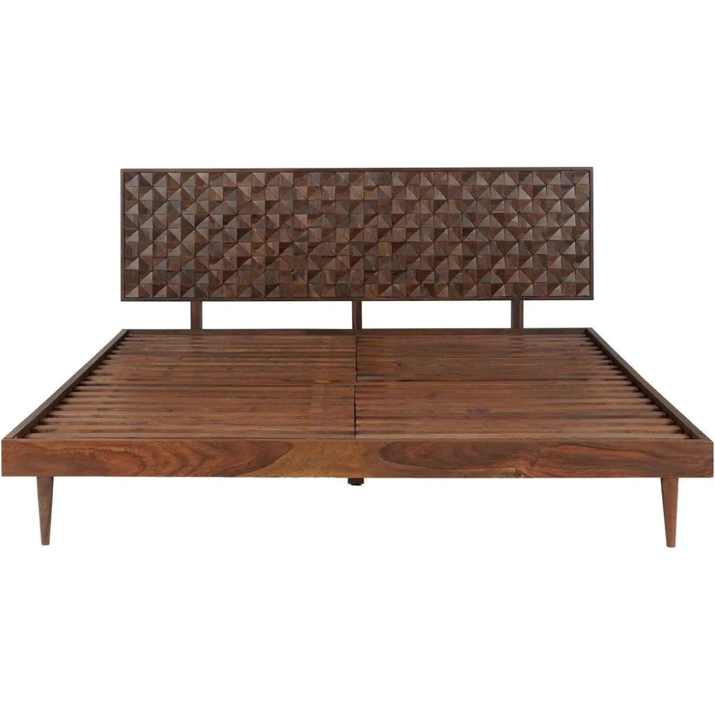 Pablo Sheesham Brown Wooden Bed Frame - LOOMLAN - Moe's Home - Beds