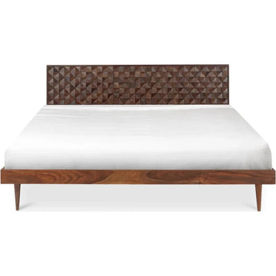 Pablo Sheesham Brown Wooden Bed Frame - LOOMLAN - Moe's Home - Beds