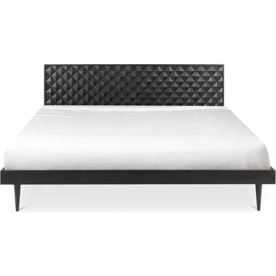 Pablo Solid Sheesham Black Wooden Bed Frame - LOOMLAN - Moe's Home - Beds