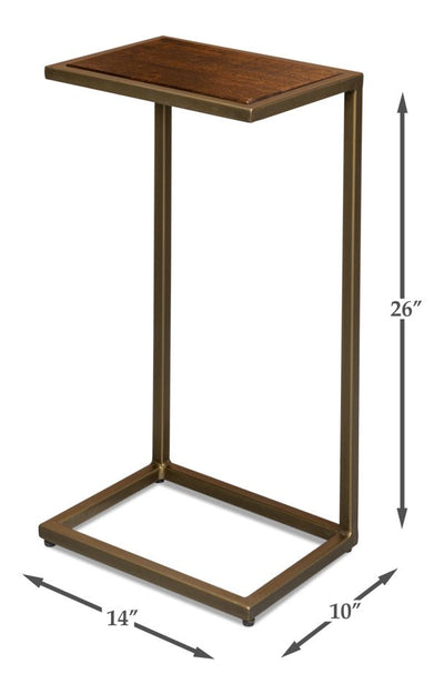 Pablon Iron Framed Rectangular End Table - LOOMLAN - Sarreid - Side Tables