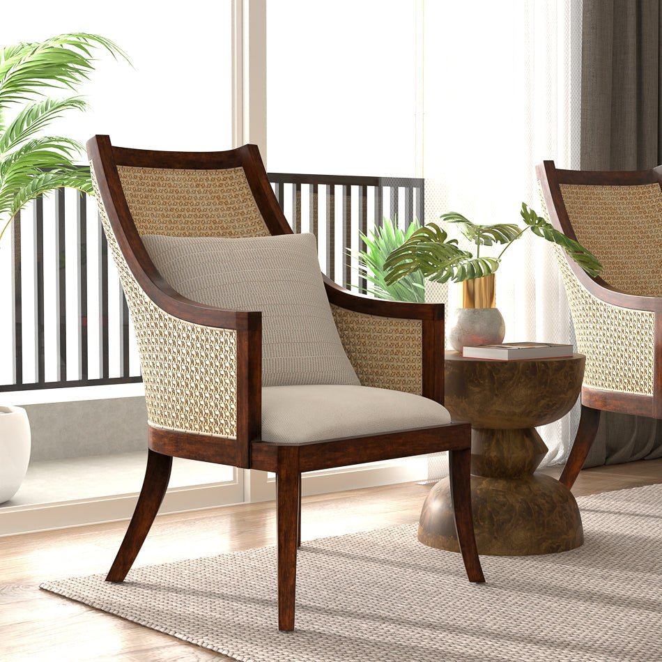 Pacora Wooden Brown Lounge Chair - LOOMLAN - Sarreid - Club Chairs