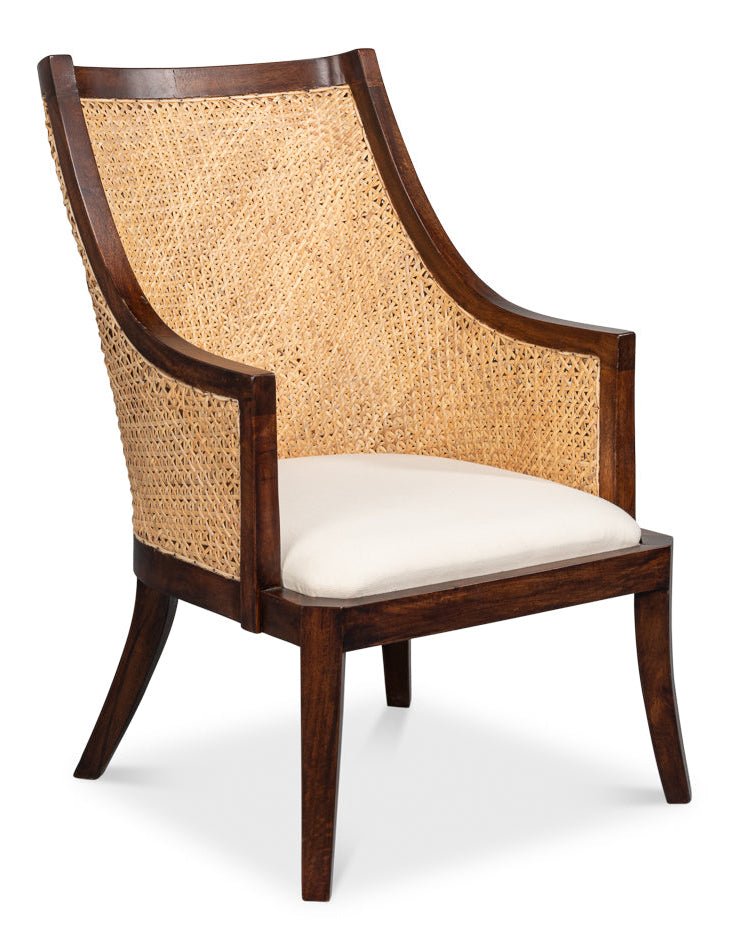 Pacora Wooden Brown Lounge Chair - LOOMLAN - Sarreid - Club Chairs