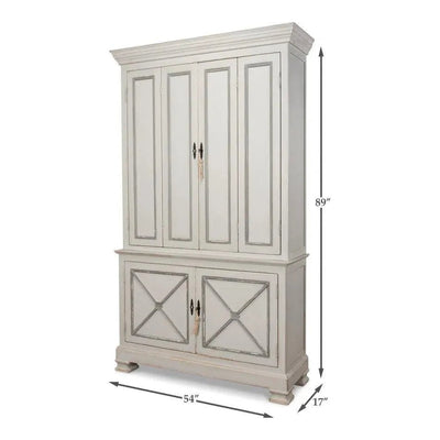 Painted Directoire Style Cupboard - LOOMLAN - Sarreid - Sideboards