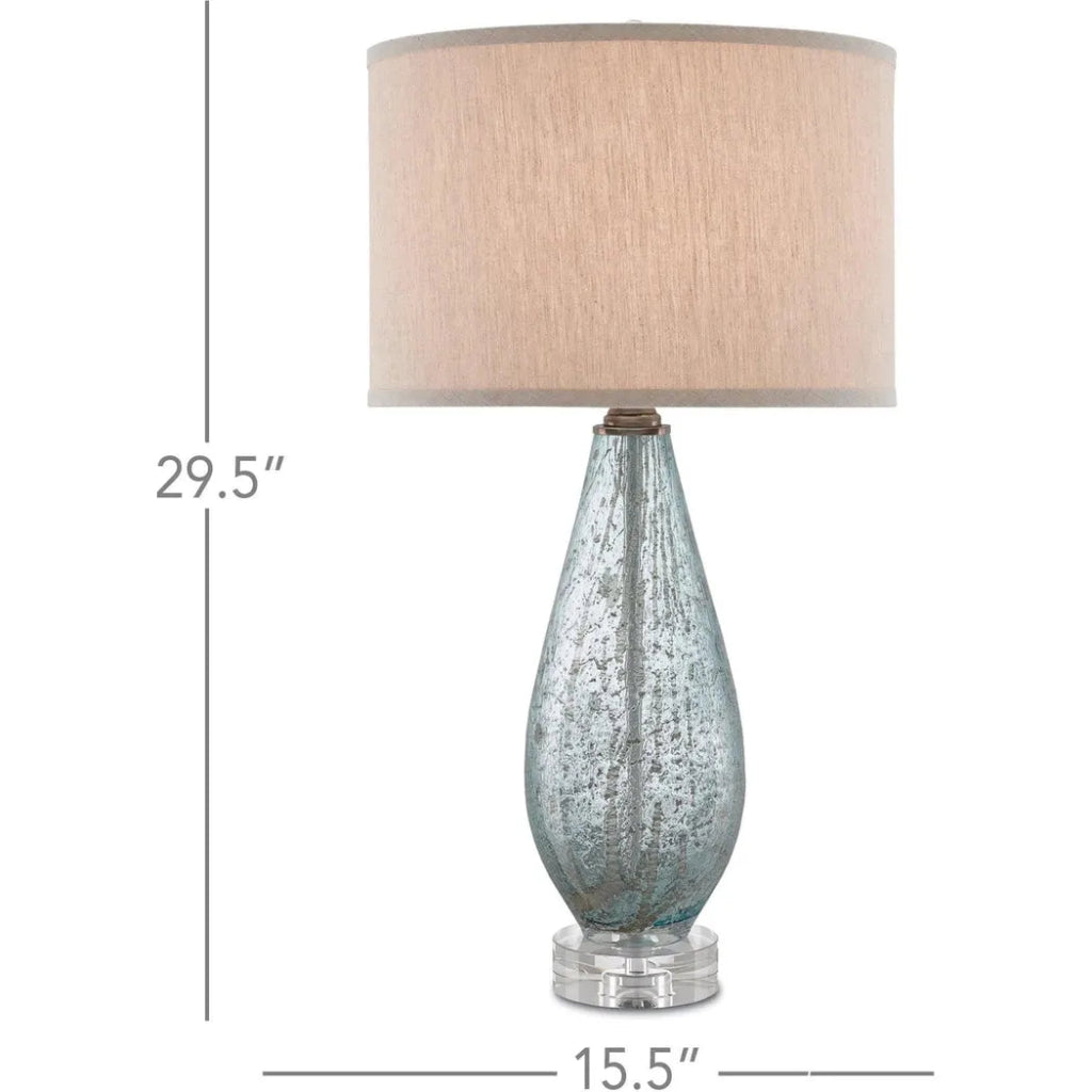 Pale Blue Speckle Optimist Table Lamp - LOOMLAN - Currey & Co - Table Lamps