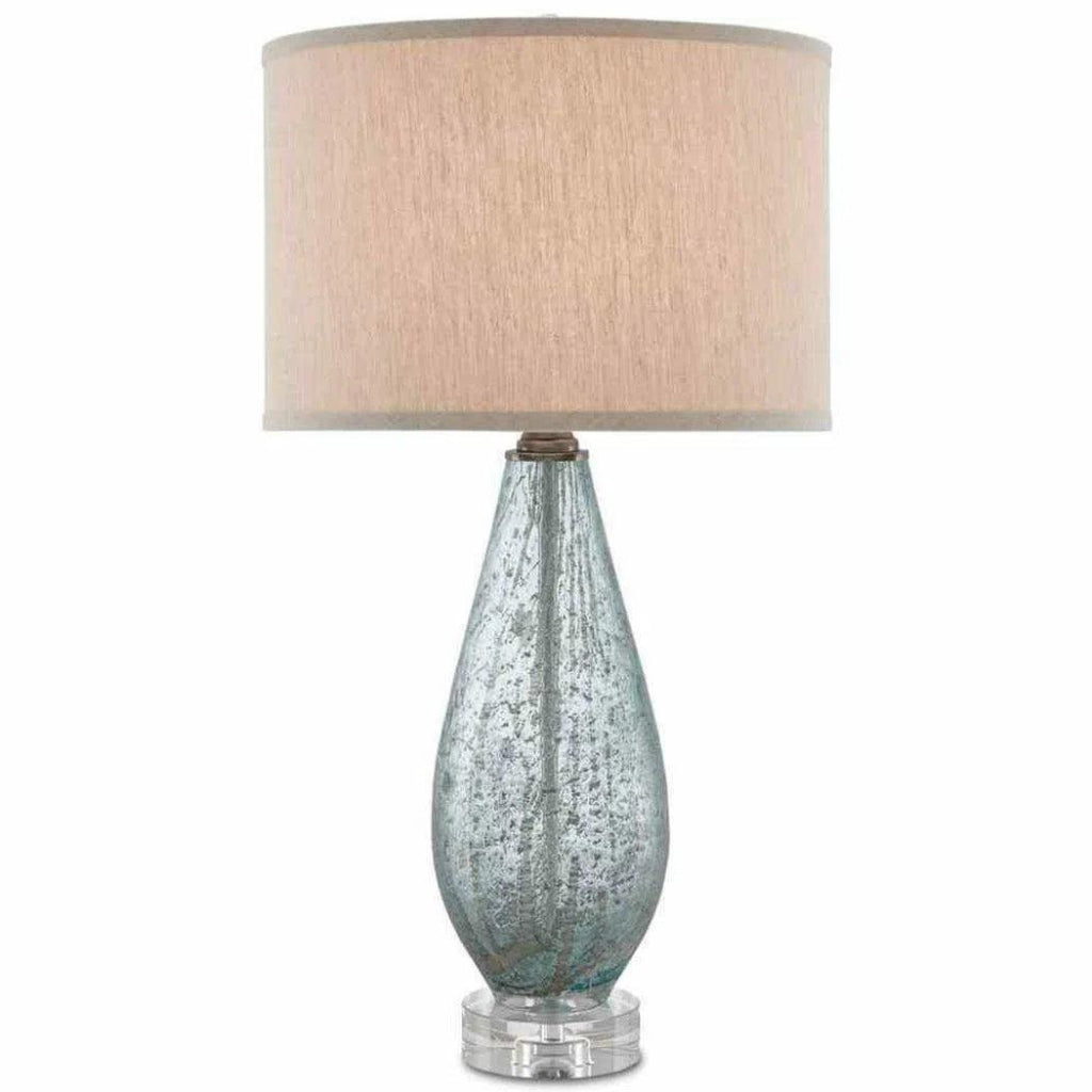 Pale Blue Speckle Optimist Table Lamp - LOOMLAN - Currey & Co - Table Lamps