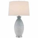 Pale Blue White Hatira Table Lamp - LOOMLAN - Currey & Co - Table Lamps