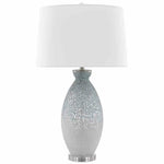 Pale Blue White Hatira Table Lamp - LOOMLAN - Currey & Co - Table Lamps