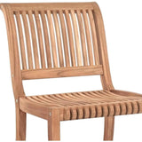 Palm Teak Outdoor Armless Side Chair - LOOMLAN - HiTeak - Outdoor Accent Chairs