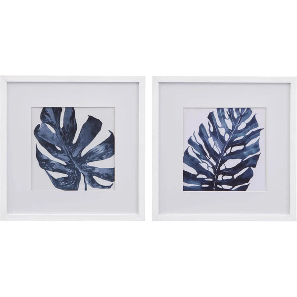 Palms Blue Wall Art (2 Piece Set) - LOOMLAN - Bassett Mirror - Canvas Art