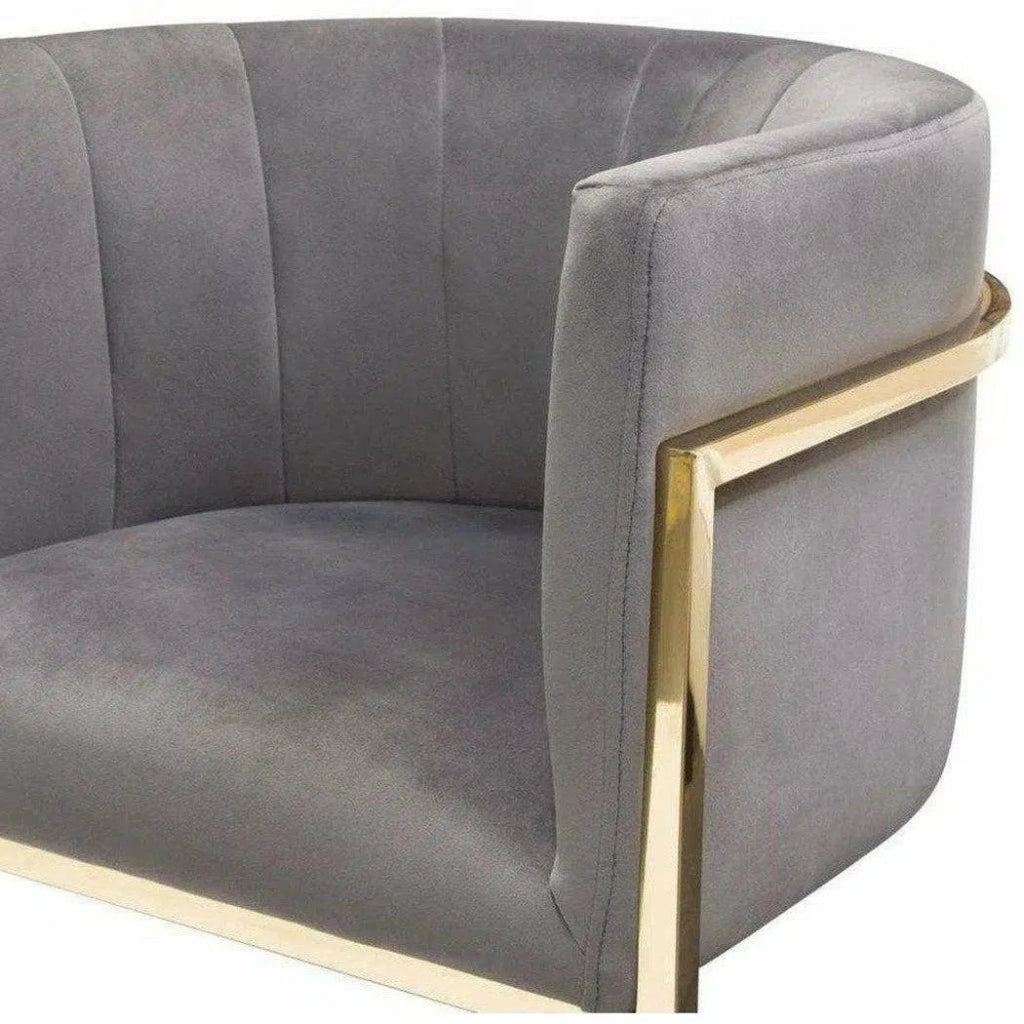 Pandora Grey Velvet Bucket Dining Chair - LOOMLAN - Diamond Sofa - Dining Chairs