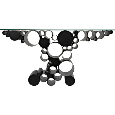 Paradox Console, Black Steel with Glass Top - LOOMLAN - Noir - Console Tables