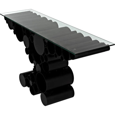 Paradox Console, Black Steel with Glass Top - LOOMLAN - Noir - Console Tables