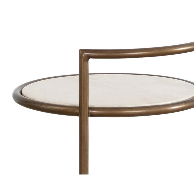 Parga Steel d Concrete Outdoor Round End Table - LOOMLAN - SUNPAN - Outdoor Side Tables