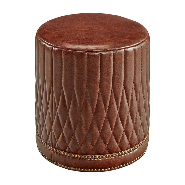 Paris Flea Leather Ottoman - LOOMLAN - Furniture Classics - Ottomans