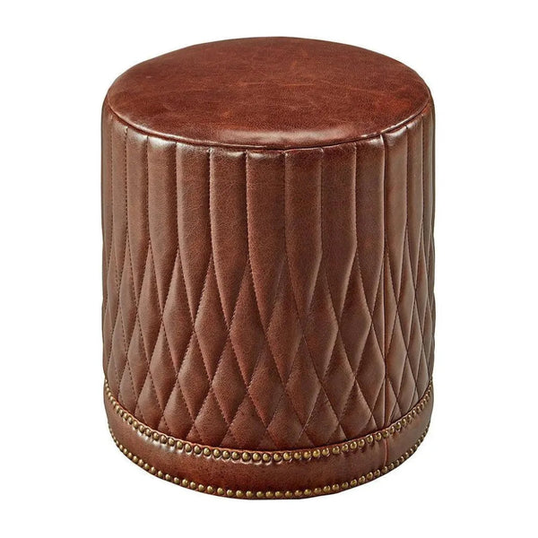 Paris Flea Leather Ottoman - LOOMLAN - Furniture Classics - Ottomans
