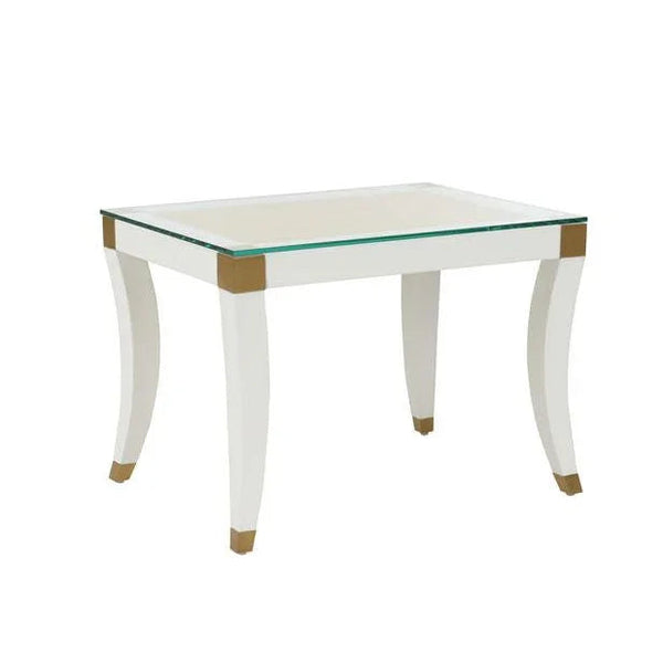 Paris Glass Top Rectangular Side Table - LOOMLAN - Chelsea House - Side Tables