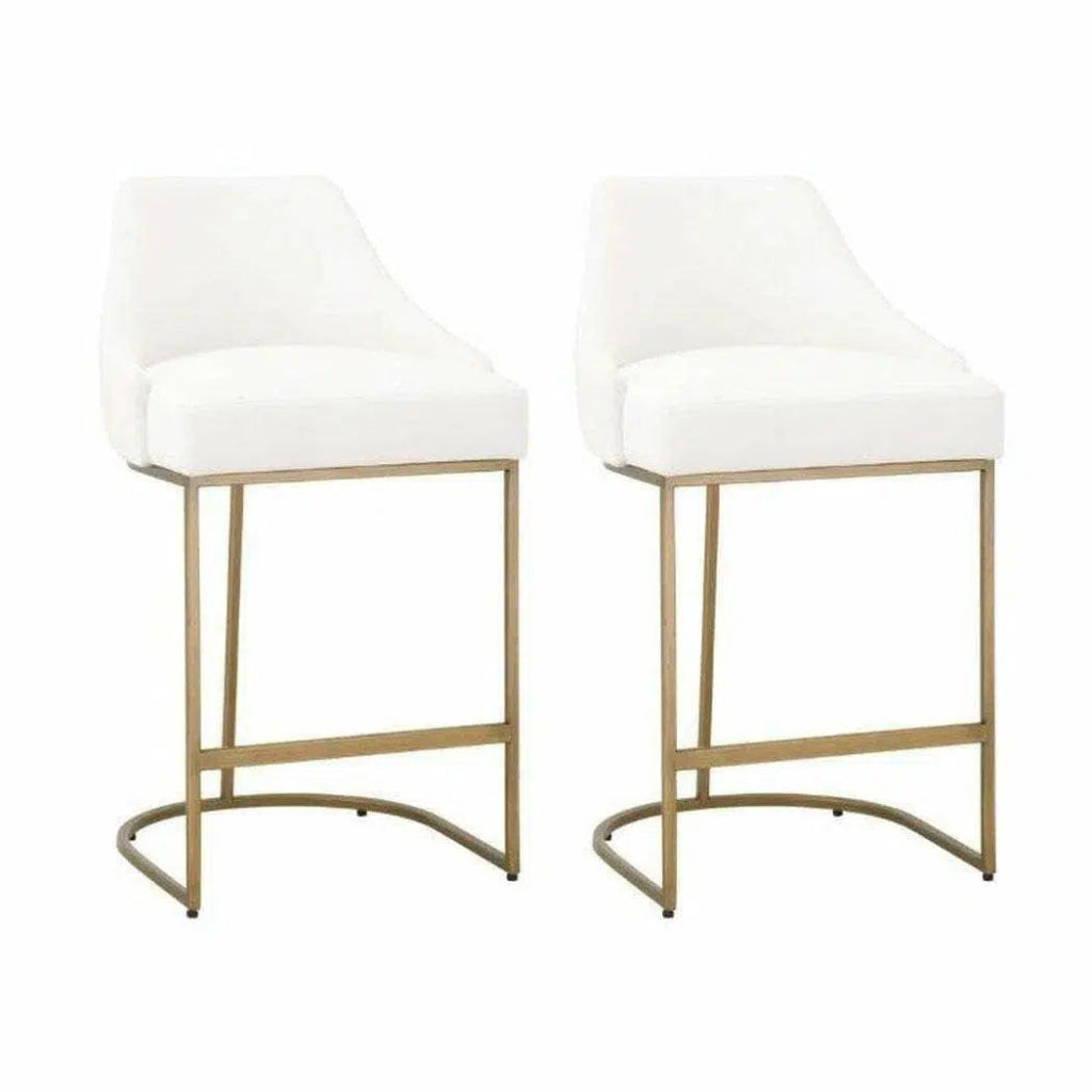 Parissa Counter Stool 2PC LiveSmart White - LOOMLAN - Essentials For Living - Counter Stools