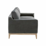 Parker 86" Post Modern Sofa Gray Velvet Natural Oak - LOOMLAN - Essentials For Living - Sofas & Loveseats