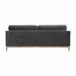 Parker 86" Post Modern Sofa Gray Velvet Natural Oak - LOOMLAN - Essentials For Living - Sofas & Loveseats