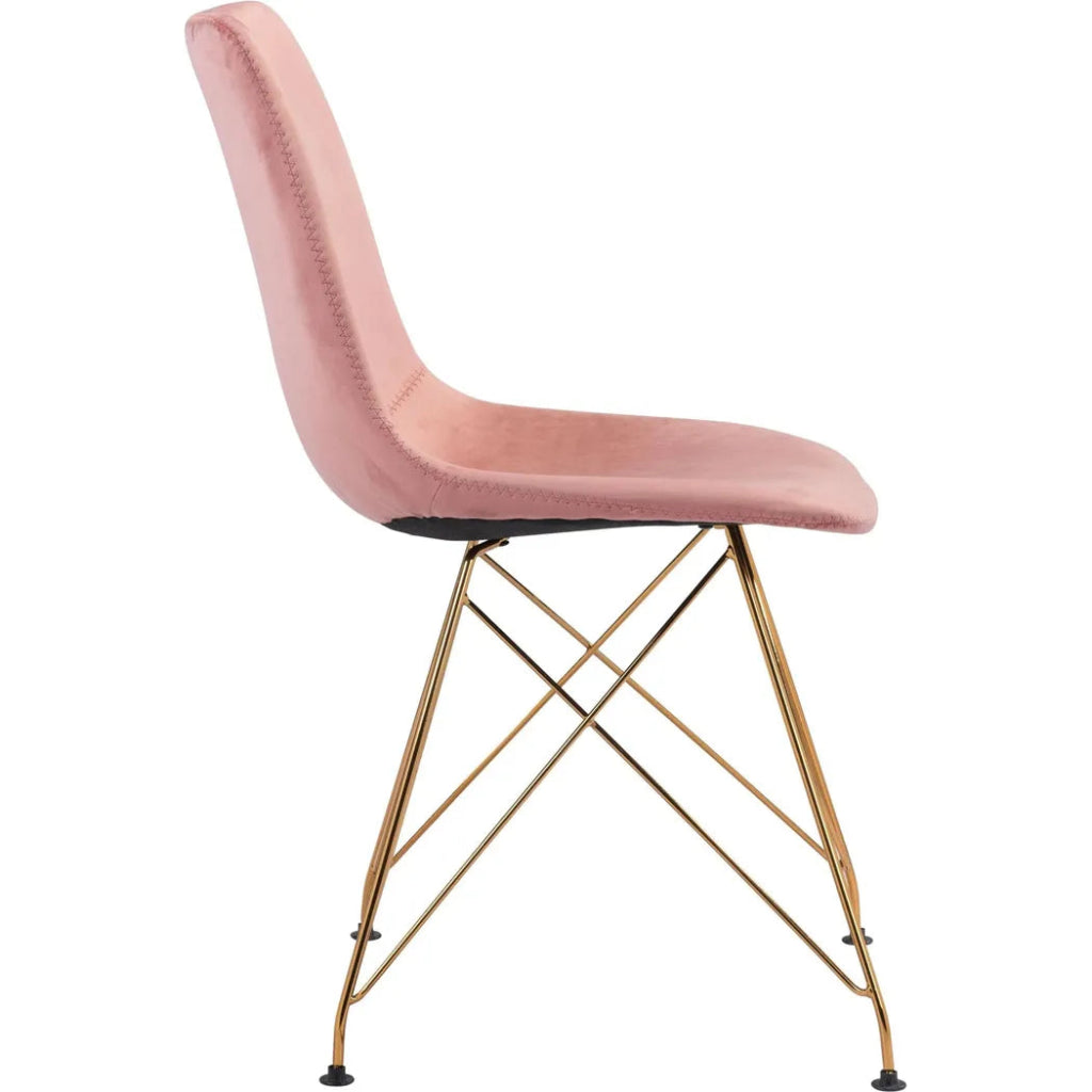 Parker Dining Chair (Set of 4) Pink - LOOMLAN - Zuo Modern - Dining Chairs