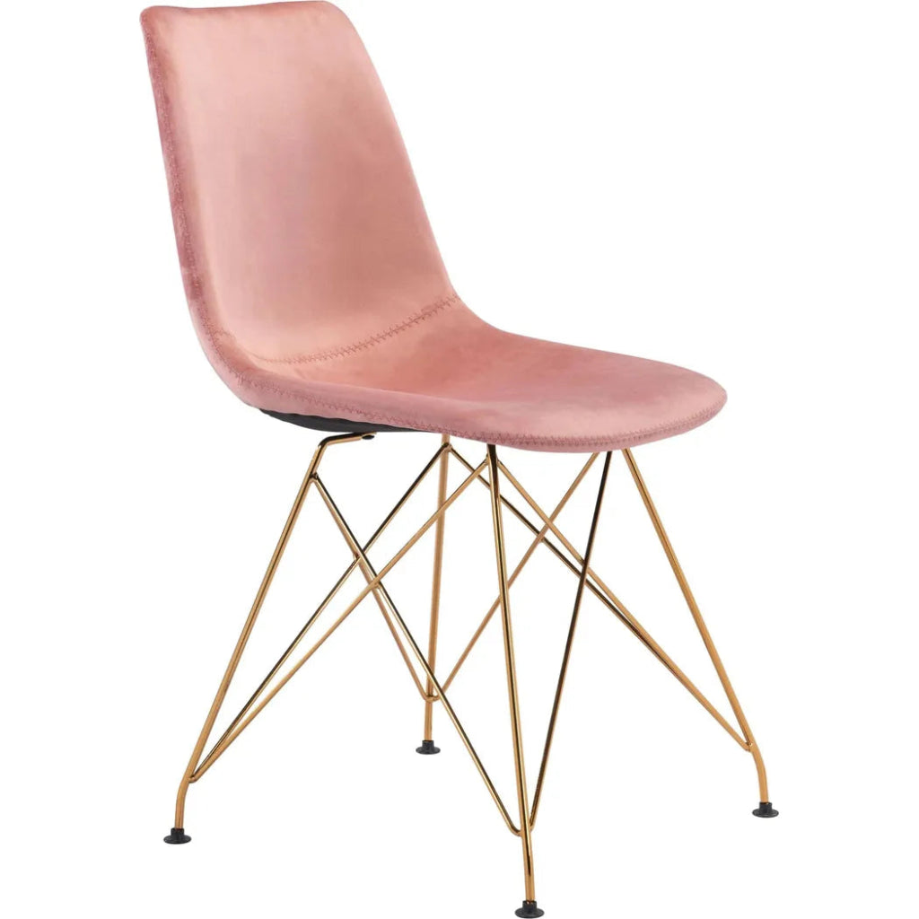 Parker Dining Chair (Set of 4) Pink - LOOMLAN - Zuo Modern - Dining Chairs