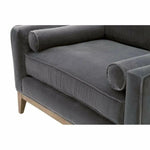 Parker Post Modern Sofa Chair Gray Velvet Natural Oak - LOOMLAN - Essentials For Living - Club Chairs