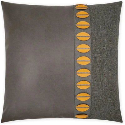 Paros Mustard Band Grey Orange Large Throw Pillow - LOOMLAN - D.V. Kap - Throw Pillows