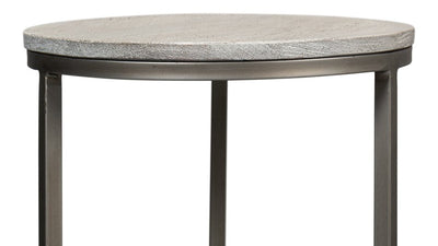 Parva Wood Top Round End Table - LOOMLAN - Sarreid - Side Tables